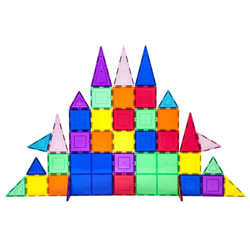 PicassoTiles 61 Piece Magnetic Building Tiles