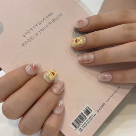 Sweet Bear Cafe Handmade Nail Tips - Almond / 스윗 베어 카페 수제네일팁 - 아몬드