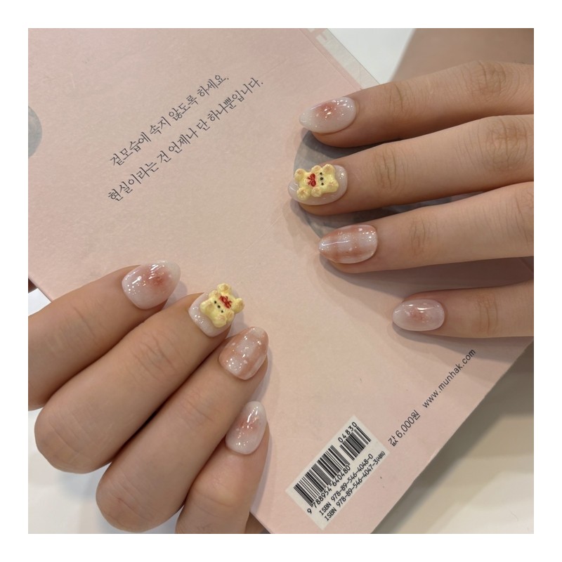 Sweet Bear Cafe Handmade Nail Tips - Almond / 스윗