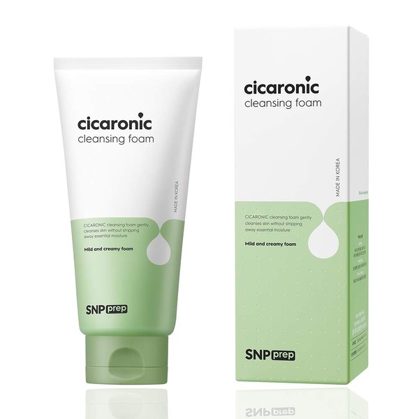 SNP PREP - Cicaronic Cleansing Foam - Softly Removes Fine Dusts & Residuals with Reduced Irritation for All Sensitive Skin Types - 180ml - Best Gift Idea for Mom, Girlfriend, Wife, Her, Women