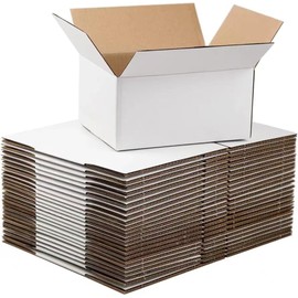Lujazau 25 Packs Small Shipping Boxes 8X6X4 Inches, White Corrugated Cardboard Boxes, For Small Business, Easy Assemble For Mailing, Moving, Packing And Storing