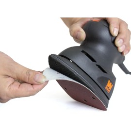 WEN 6301SP100 Detailing Palm Sander 100-Grit Hook and Loop Sandpaper (10-Pack)