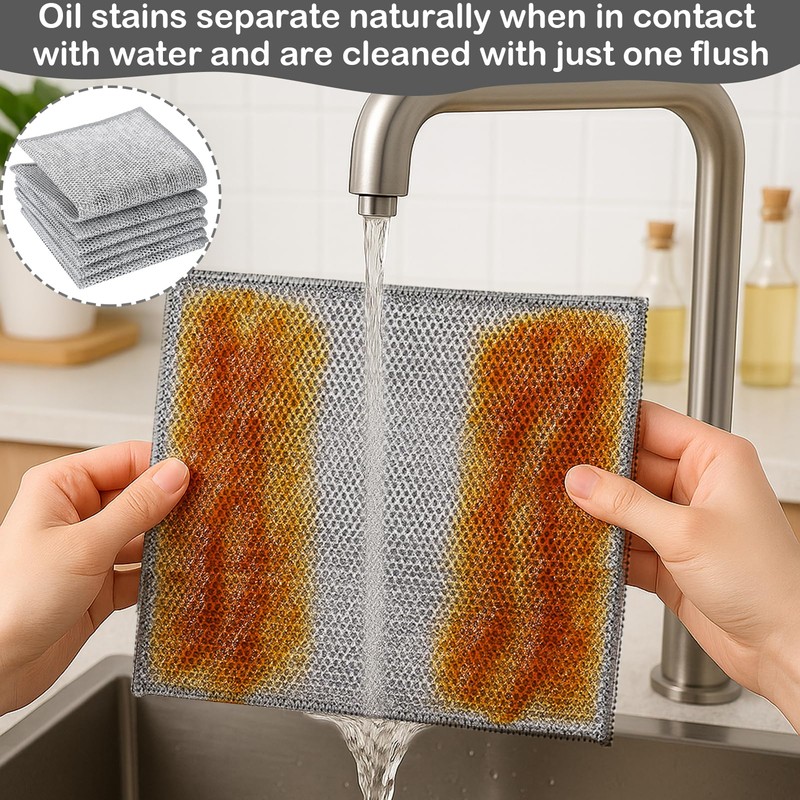 Girihe 8 PCS Metal Scourers, Miracle Cleaning Cloth Double Wire