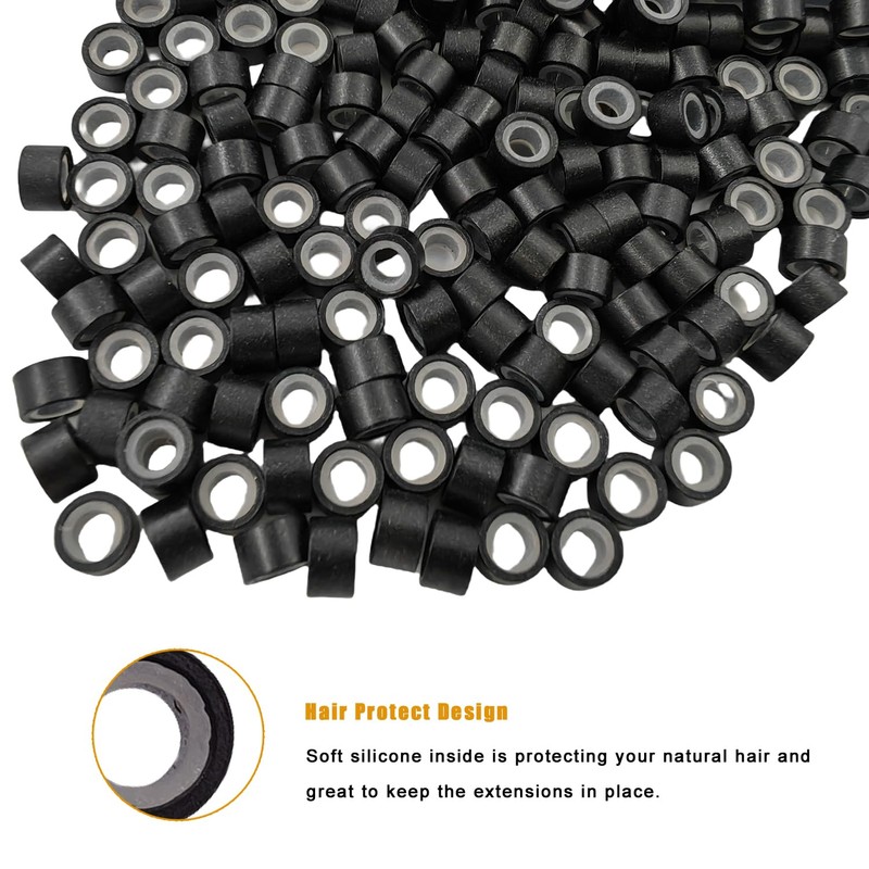 Aouuhe 500 Pcs Micro Link Rings Beads for Hair Extensions