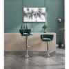 Set 2 Green Bar Stools Chrome Footrest Simple Chrome Leg