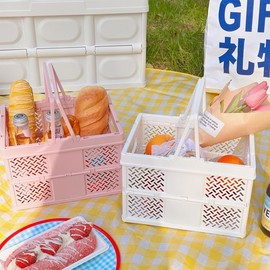 folding basket handle folding folding storage basket basket RD-11944 Pink