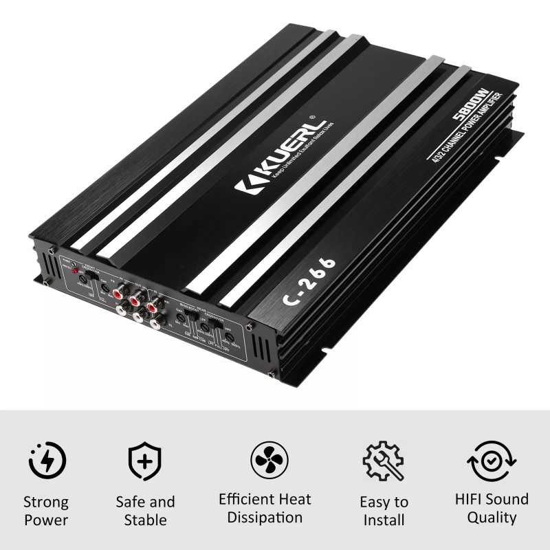 KUERL 5800W 12V Car Amplifier Powerful Stereo Audio Power 4