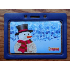 Unbranded Work ID Badge Holder Horizontal ID Card Holder Clear Plastic ID Holder - Blue