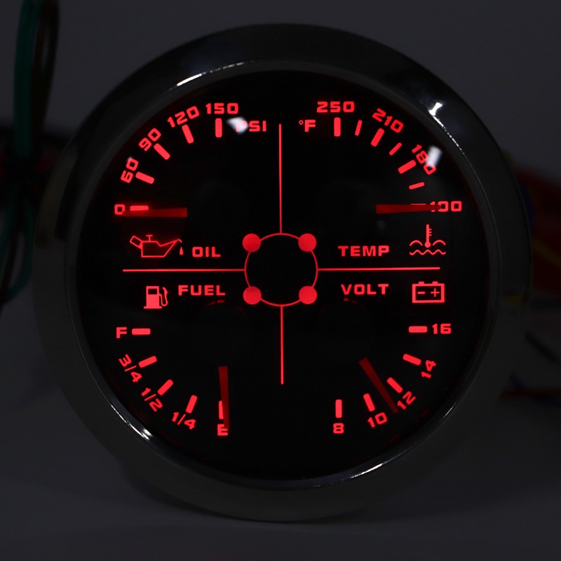 4in1 85mm Guage Multifunction Fuel Level Oil Pressure Water Temp