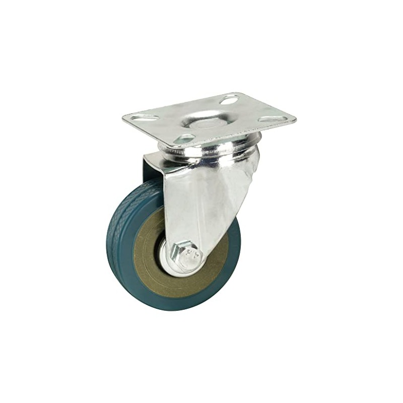 50mm Non Marking Grey Hard Rubber Castors - Top Plate