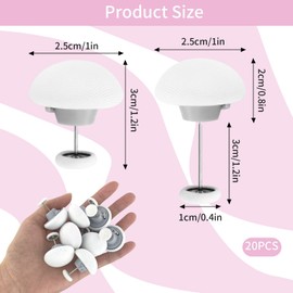 20Pcs Duvet Clips Mushroom Duvet Cover Clips To Keep Duvet In Place Non Slip Quilt Holder Fixator Comforter Fixing Pins with One-Key Unlock for Blanket Bed Sheet Curtain Socks Mattress Covers White