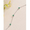 Dorunmo Green Anklet for Women 925 Sterling Silver May Birthstone