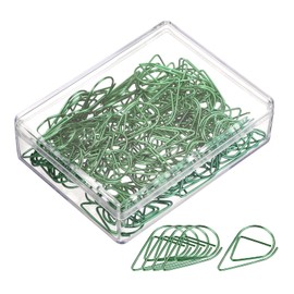 YOKIVE 100 Pcs Paper Clips, Drop-Shaped | Keep Desk Neat, Great for Art, Home, Daily Use (Green, 1-Inch)