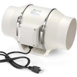 MEOZRI 4 Inch Duct Inline Ventilation Exhaust Fan 296 CFM Duct Intake Fan High Efficiency Air Fan Quiet Copper Motor for Ducting Vents Bathroom Kitchen Grow Tents Hydroponics