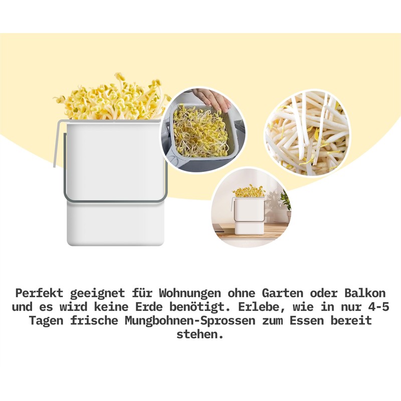 Soy Sprout Growing Set All-in-One Complete Set for Home: Simple,