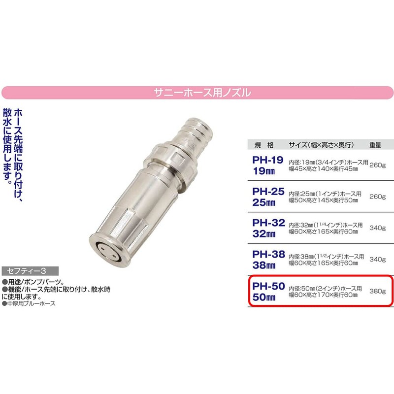 Safety 3 Sunny Hose Nozzle 2.0 inches (50 mm) PH-50