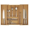 Klabelle Bamboo Drawer Organizer - Expandable Kitchen Utensil Holder, Adjustable