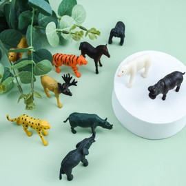 12pcs Safari Animals Toys, Mini Jungle Animal Figurines Animals Toys for Kids Plastic Safari Animal Figures African Animal Playset Jungle Wild Animal Zoo Figurines for Toddlers 3 4 5 6 Years Old