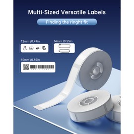 NIIMBOT D11 Label Maker Tape D110 Adapted Label Print Paper, Self-Adhesive Labeling Tape Replacement 0.55" X 2.36" (14 X 60mm) Thermal Label Tape for Home Office, 110 Labels/Roll, White
