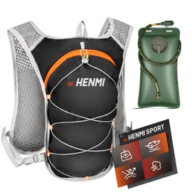 HENMI Hydration Backpack Water Bladder Backpack with 2L Water Bladder Adjustable Running Drinking Backpack for Men and Women Hiking Mountain Jungle Cycling Camping Jogging