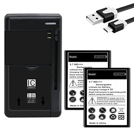 Long Endurance Substitutable Li_ion Excellent Spare 1630mAh Battery Universal USB/AC Desktop Charger Micro USB Data Sync Cable Compatible with Kazuna eTalk KAZ-F019PP Verizon