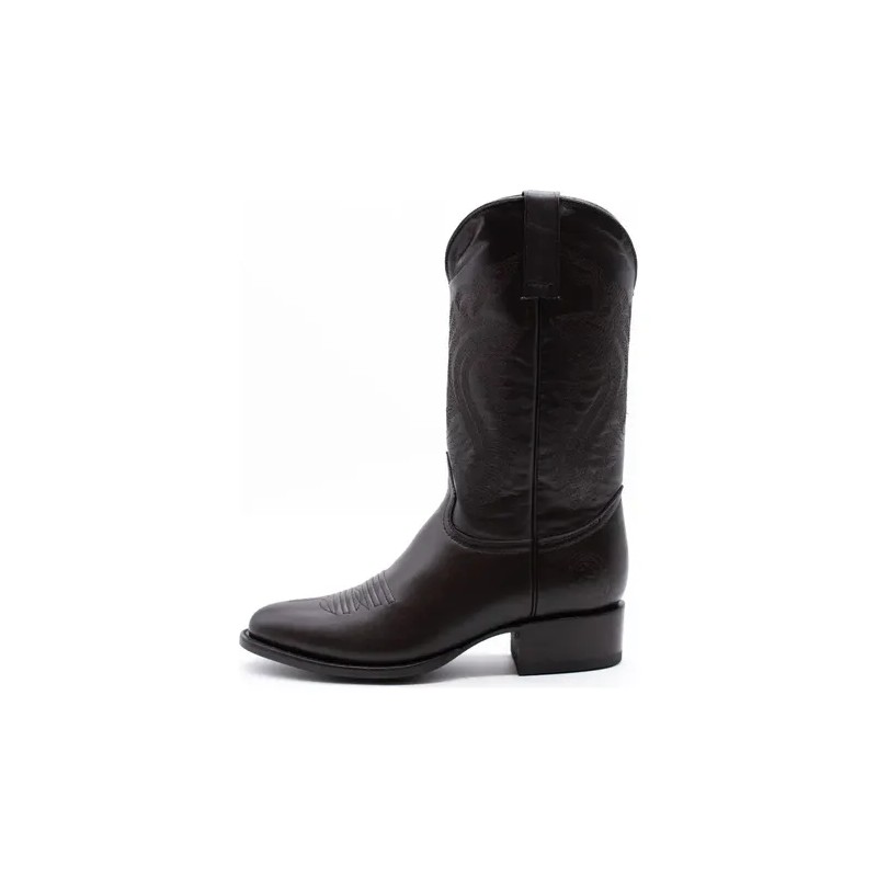 Bota Tacón Cubano Punta Oval Piel Venado 100 Original 200