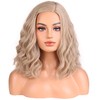 MAGQOO Ash Blonde Wigs for Women Short Curly Wavy Ash