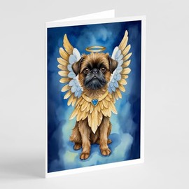Caroline's Treasures Brussels Griffon My Angel Greeting Cards Pack of 8 Blank Cards with Envelopes Whimsical A7 Size 5x7 Blank Note Cards