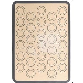 2 Stk Macarons Backmatte Silikon Backmatte für Macarons, Anti-Rutsch Silikonmatte für Makronen Kuchen Brot Pizza Kekse Backunterlagen, 42x29 cm, 12 x Spritztüllen, 2 x Spritzbeutel, 2 x Verbinder