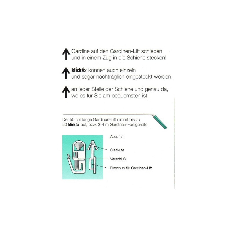 KlickFix Curtain Gliders – The Original Pack of 20
