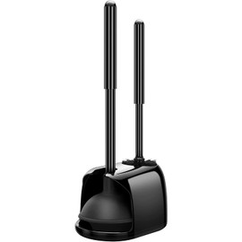 SetSail Toilet Brush and Plunger Set, Toilet Plungers for Bathroom Heavy Duty Toilet Bowl Brush and Holder Hidden Toilet Plunger and Brush Set for Deeply Cleaning - Black