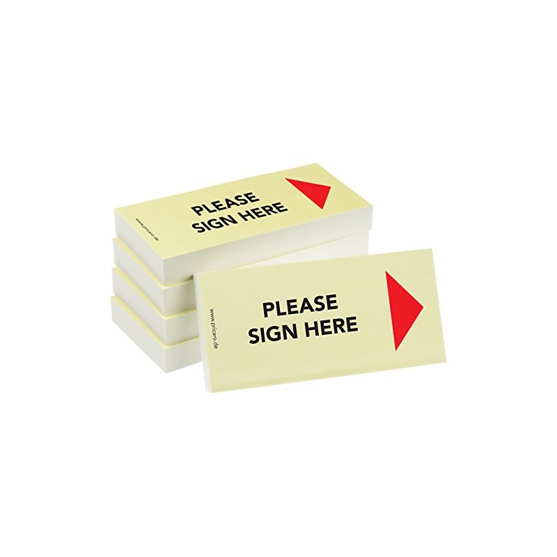 PRICARO Sticky Note "Please Sign Here", Arrow Right, 100 Sheets,