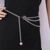 2Pcs Fashionable Layer Waist Chain Belt Beautiful Charming Multilayer Metal