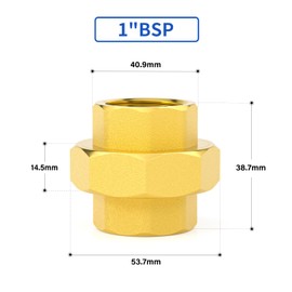 ERGAOBOY 1Pcs Brass Union, 1" BSP Threads Female Pipe Fitting, Adapter for Connecting and Extending