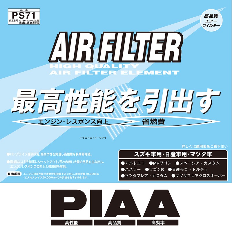 PIAA PS71 Air Filter, 1 Piece