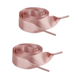 LHXVQZW Satin Ribbon Shoelaces 2 Pairs,3/4'' Wide Flat Shoe Laces for Women Girls Sneakers Shoes Boots Shoe Strings(Flesh Pink,120cm/47inch)