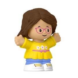 Fisher-Price Replacement Part Little People Playground Figure Playset HXH06 - Young Girl Figure with Brown Hair Wearing Glasses