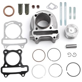Minho Cylinder Top End Rebuild Kit with Piston Ring Gasket for Chinese GY6 50CC 100CC 139QMA 139QMB Engine,50mm taotao