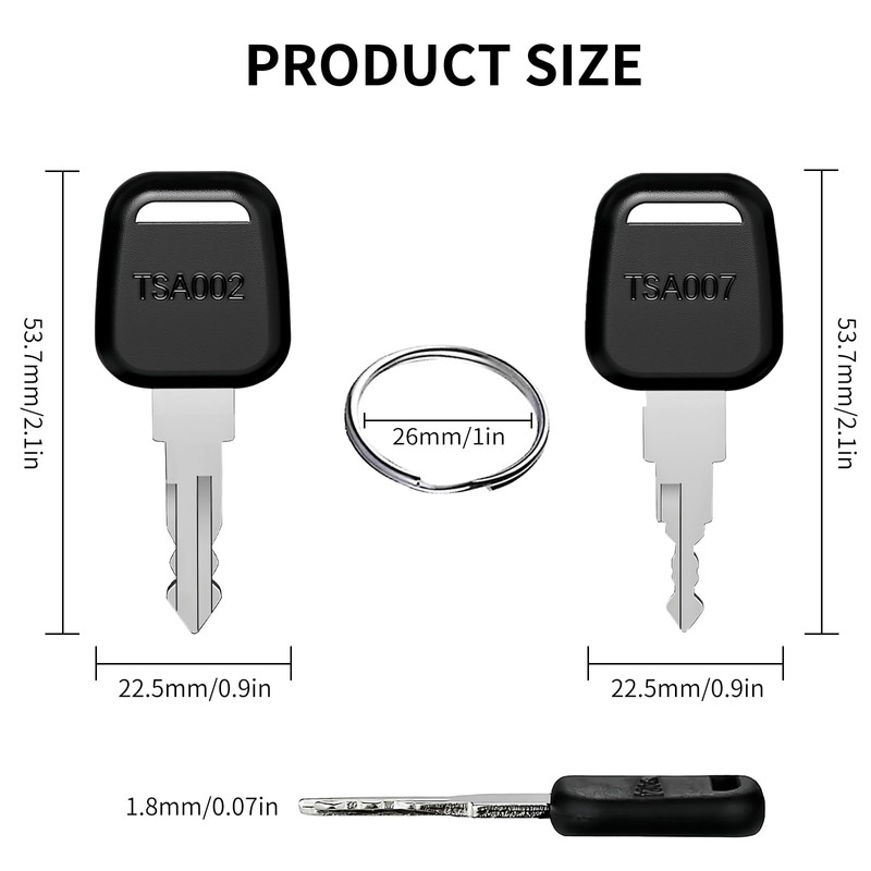 2PCS Universal Master Luggage Keys for TSA007 TSA002 Locks, Compatible