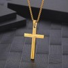 Stainless Steel 18K Gold Plated Cross For Men/24 Inch Plain