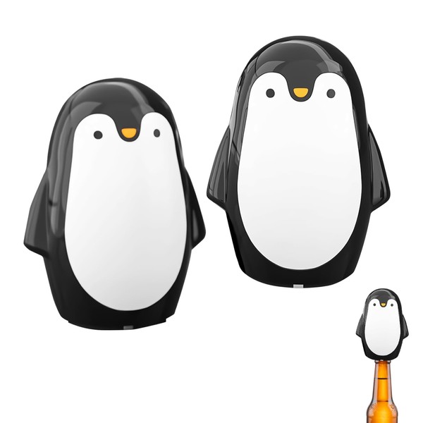 Dayinkes 2PCS Penguin Bottle Opener, Portable Push down Beer Can