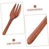 Hoement Wooden Kitchen Utensil Handle Fork Mixing Fork for Salad
