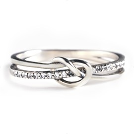 STORYJEWELLERY Daughter Gifts from Mom, Mother Daughter Rings, 925 Sterling Silver Knot Ring, Mom Rings for Women, Birthday Gifts for Daughters, Size 9