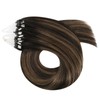 Moresoo Micro Loop Hair Extensions Human Hair Ombre Brown Micro
