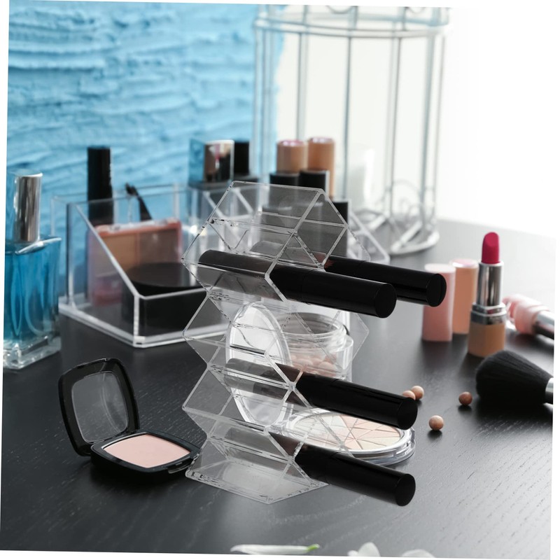 WOONEKY Transparent Acrylic Lipstick Holder Compact Makeup Storage Organizer for
