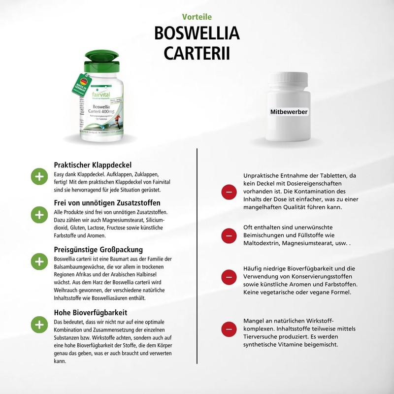 fairvital Boswellia Carterii 400 mg, 120 Vegan Tablets, African Frankincense