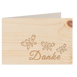 Wooden greeting card, thank you card, 100% handmade in Austria, postcard, greeting card, greeting card, invitation, motif: thank you