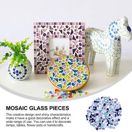 EXCEART 200 g Mosaic Stones, Ceramic Mosaic Stones for Crafts, Breakage Mosaic Tiles, Natural Stone Tiles, Fragments Gemstones, Adult Craft Set for DIY Scrapbooking Frame, Blue