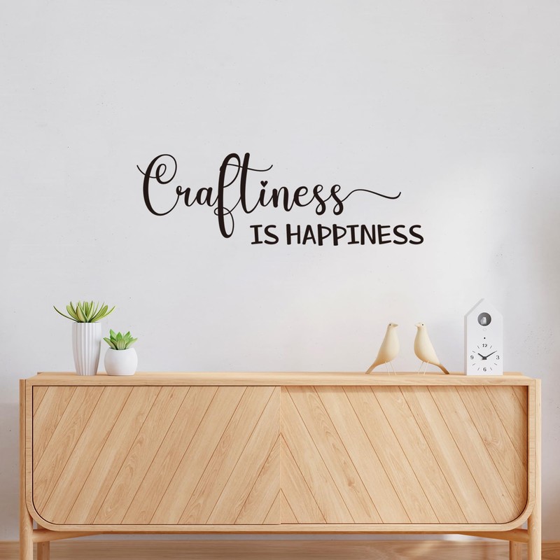 Craftiness is Happiness Vinyl Wall Decal Funny Quotes Home Mural