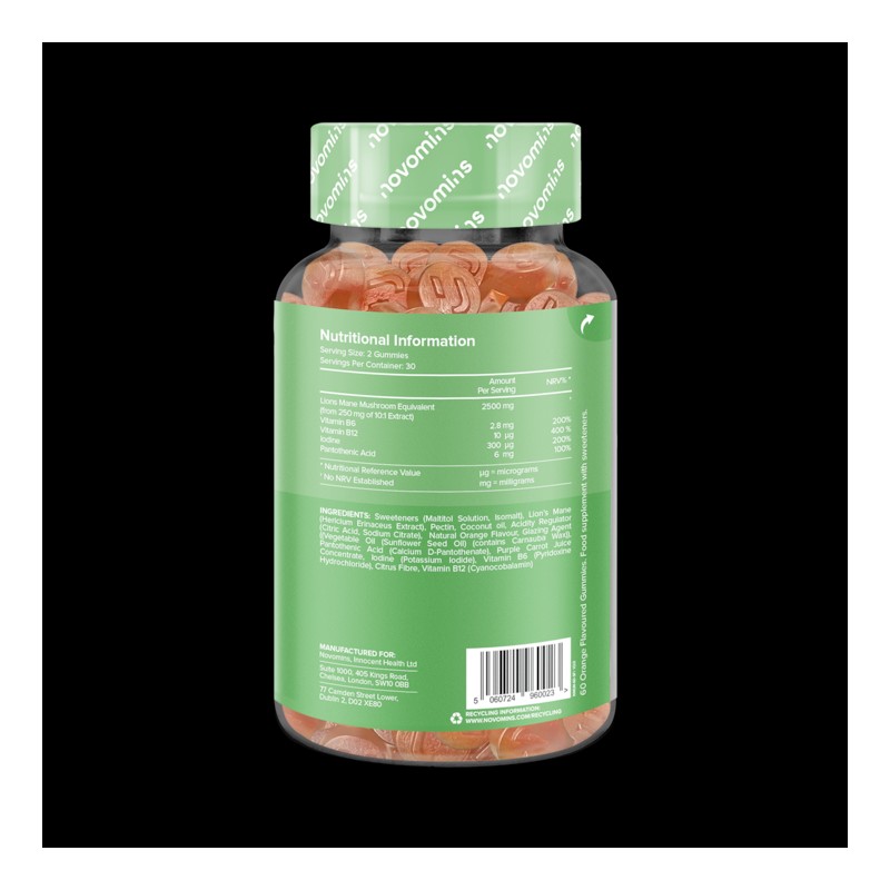 Novomins Lion's Mane Vitamins 60 Gummies 30 Days Supply
